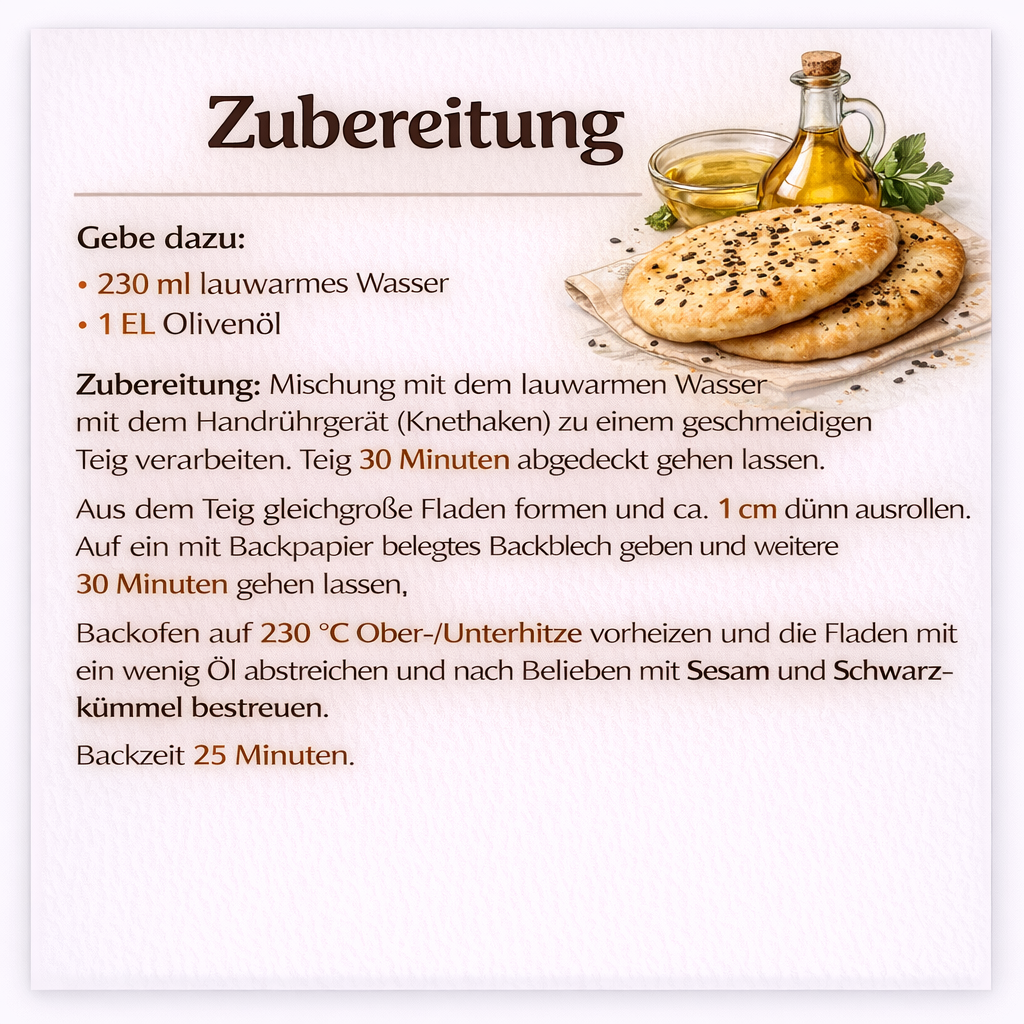 Glutenfreie Backmischung für Fladenbrot