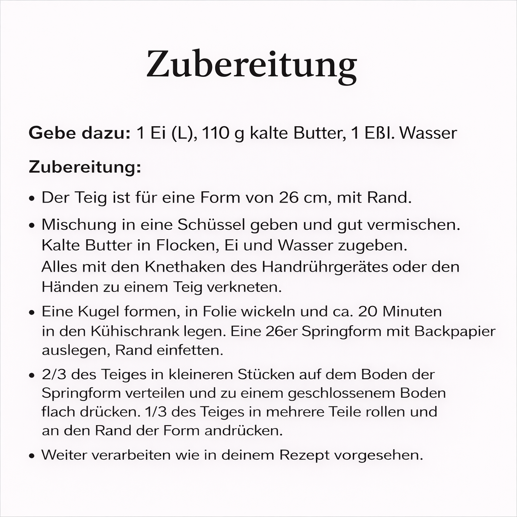 Glutenfreie Backmischung für Rührteig, Biskuitteig & Mürbeteig