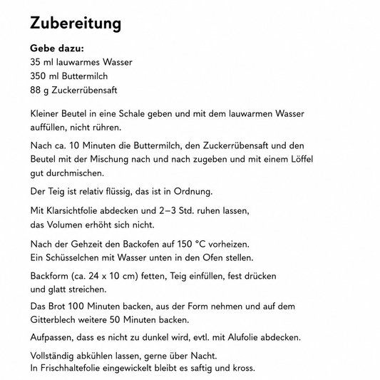 Glutenfreie Backmischung Schwarzbrot – kräftiges Brot ohne Gluten