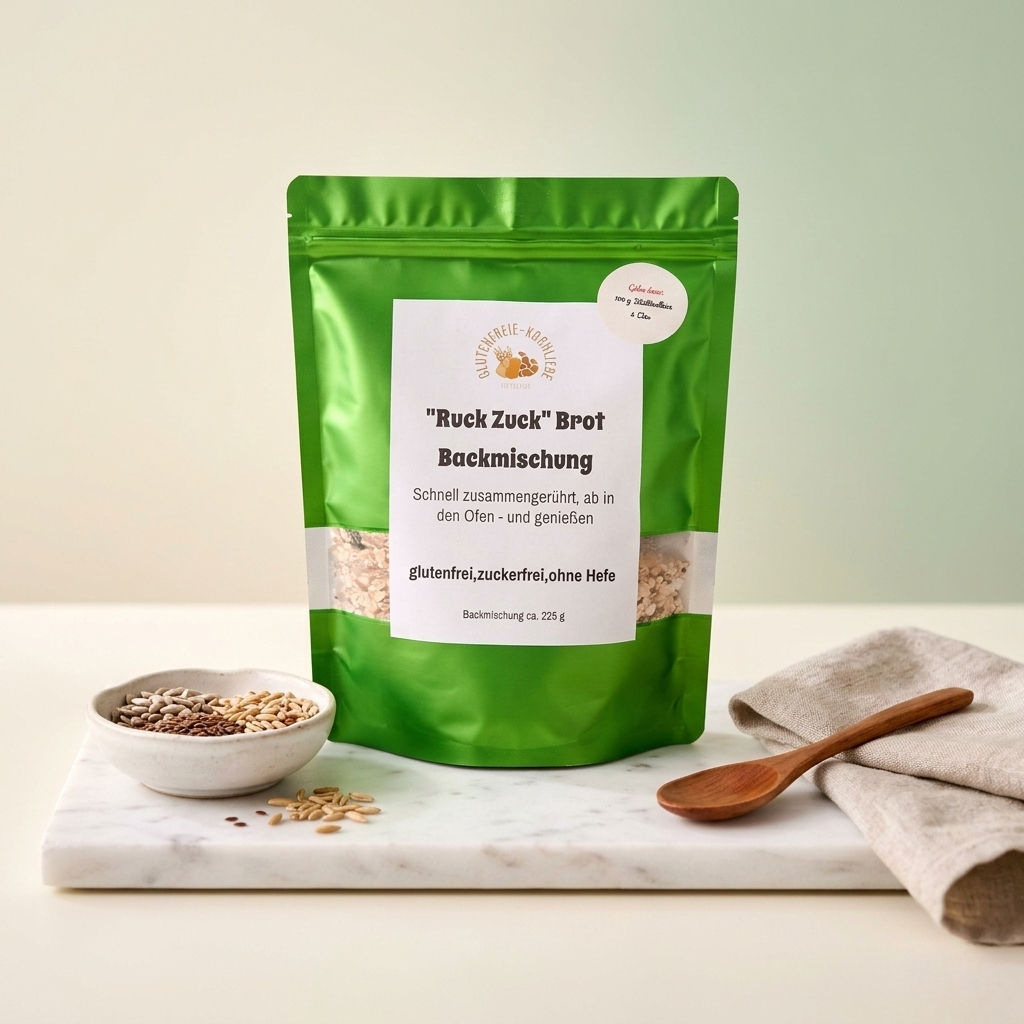 Glutenfreie Backmischung RuckZuck Brot – ohne Hefe, schnell fertig