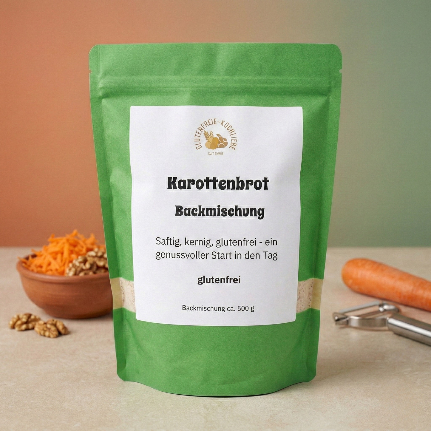Glutenfreie Backmischung für Karottenbrot