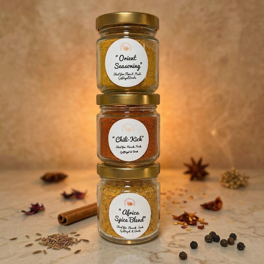 3 er Set kleine Gewürzgläser Spicy