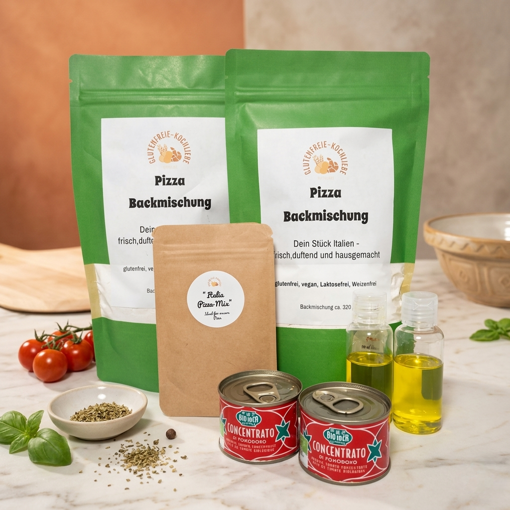 Glutenfreie Backmischung für Pizza - Set für 4 Personen