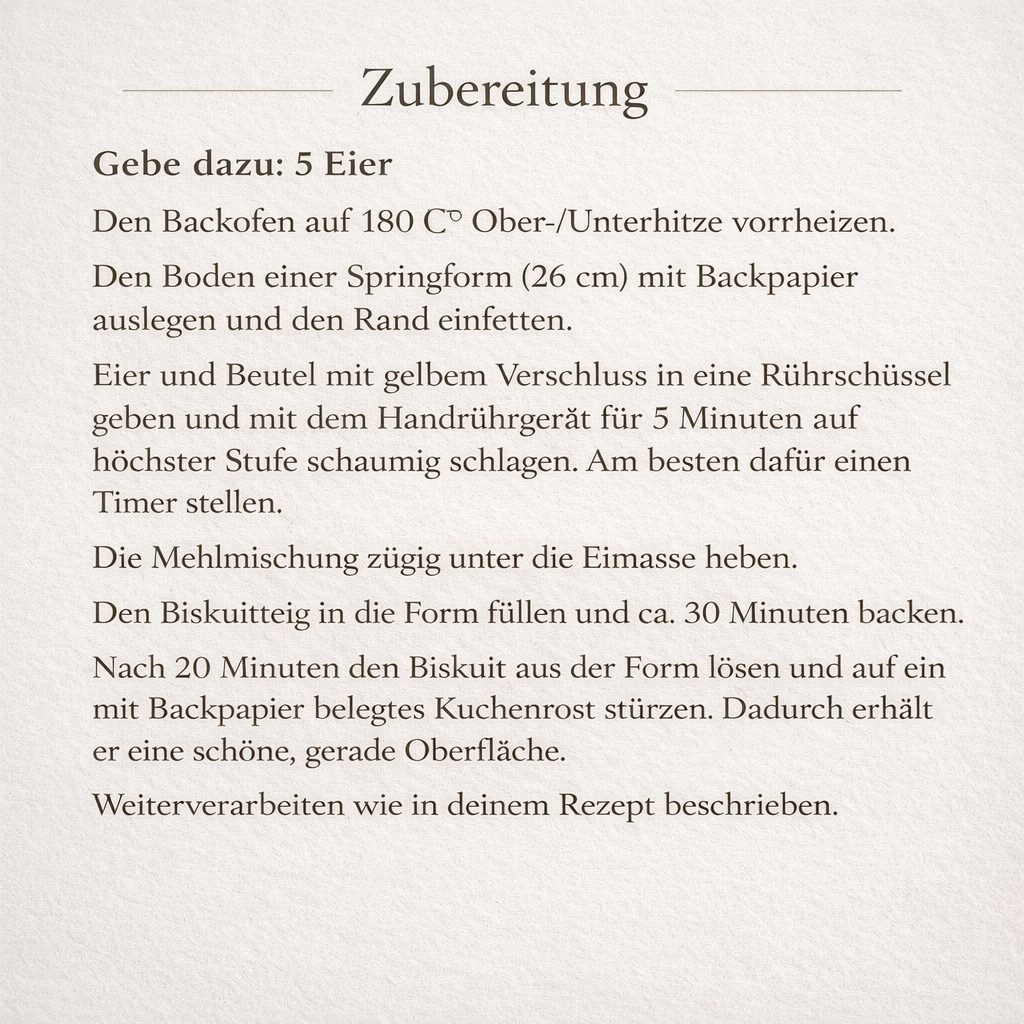 Biskuitteig - glutenfreie Backmischung