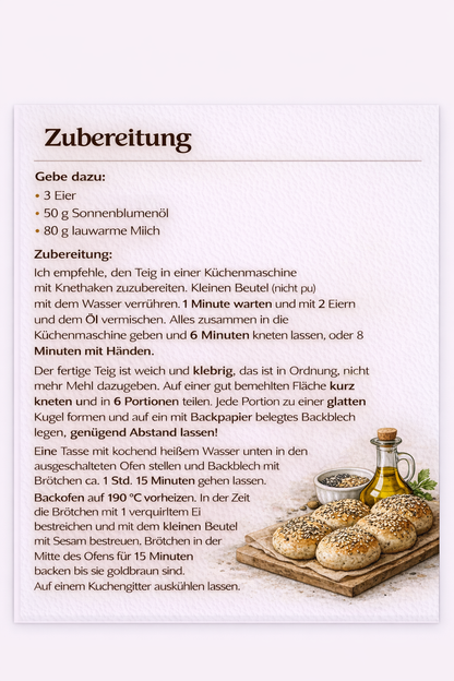 Glutenfreie Backmischung für Burger Brötchen