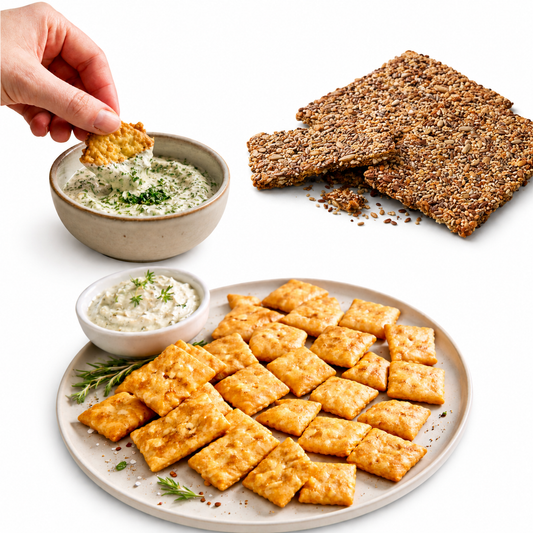 Glutenfreie Cracker mit Kräuterdip