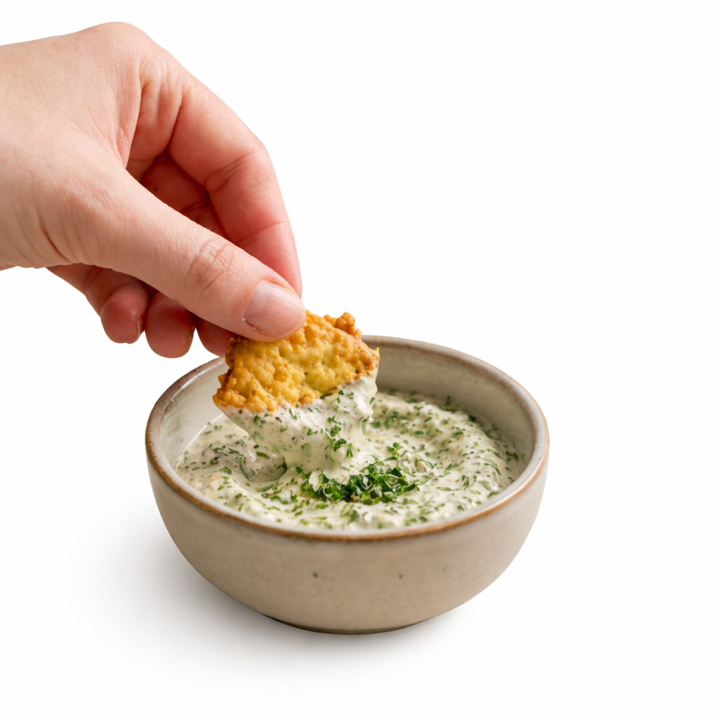 Glutenfreie Cracker mit Kräuterdip