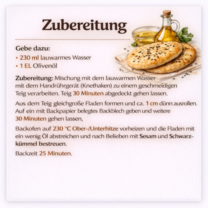 Glutenfreie Backmischung für Fladenbrot