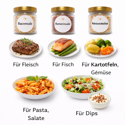 3 er Set kleine Gewürzgläser