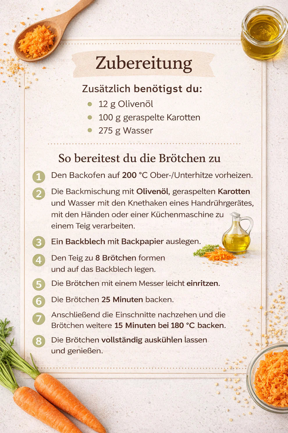 Glutenfreie Backmischung für Brötchen Trio