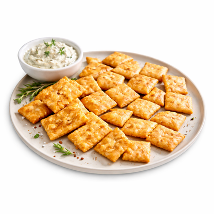 Glutenfreie Cracker mit Kräuterdip