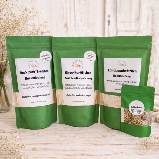 Glutenfreie Backmischung für Brötchen Trio