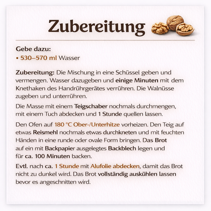 Glutenfreie Backmischung Walnussbrot – Nussiges Brot ohne Gluten