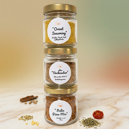 3 er Set kleine Gewürzgläser