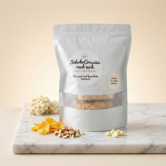 Schoko Crossies “ruckzuck” weiße Schokolade - glutenfreie Backmischung