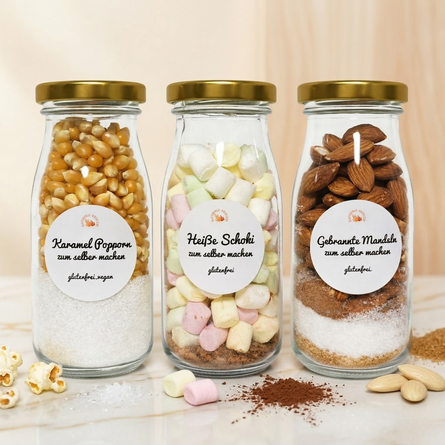 Glutenfreie Süßigkeiten - Karamell Popcorn, Heiße Schokolade & Gebrannten Mandeln