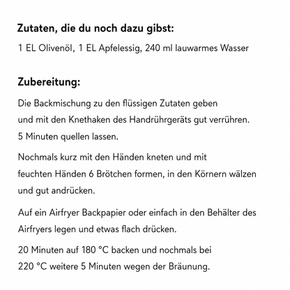 Glutenfreie Backmischung für Brötchen Trio
