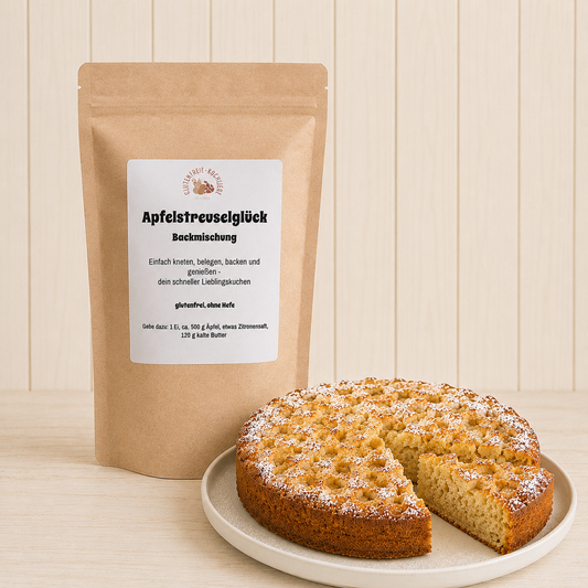Glutenfreie Backmischung für Apfelkuchen mit Streuseln