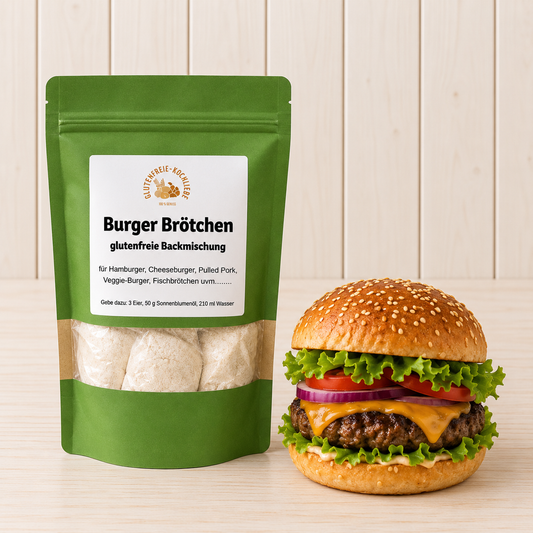 Glutenfreie Backmischung für Burger Brötchen