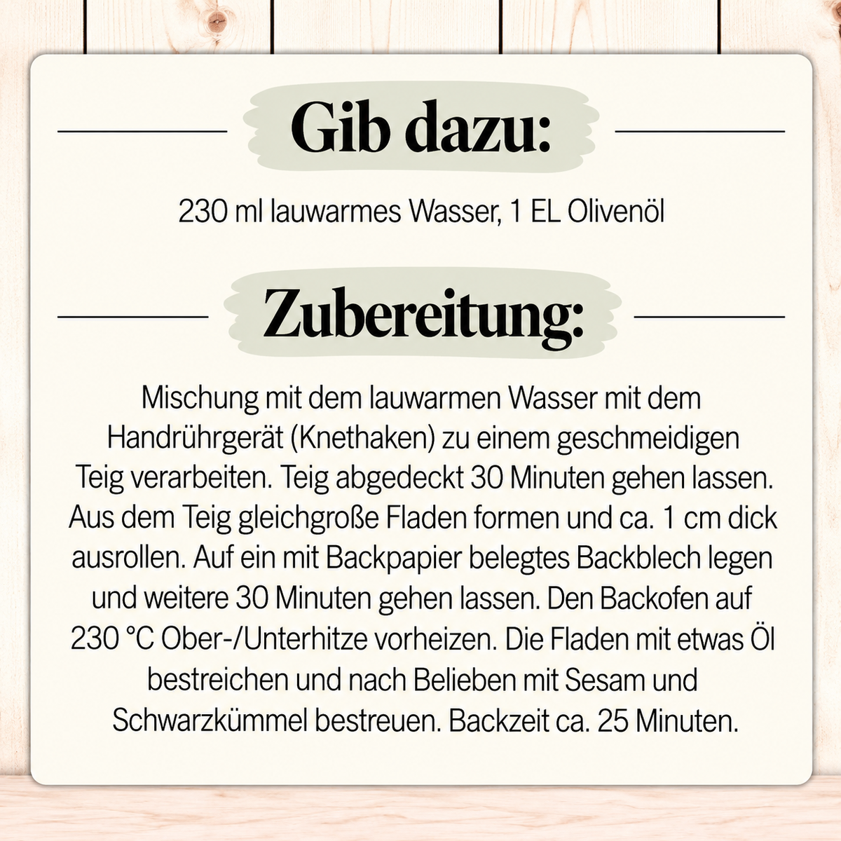 Glutenfreie Backmischung für Fladenbrot