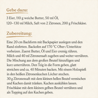 Glutenfreie Backmischung für Zitronenkuchen