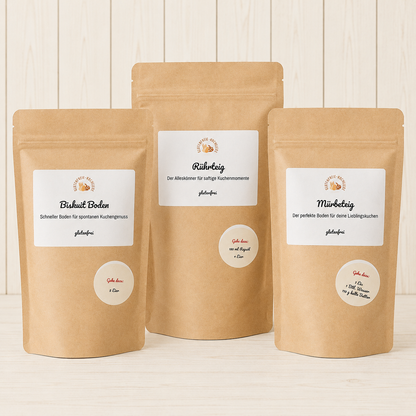 Glutenfreie Backmischung für  Rührteig, Biskuitteig & Mürbeteig