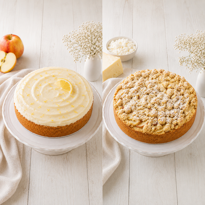 Glutenfreie Kuchen-Backmischung - Apfelstreuselkuchen &  Käsekuchen