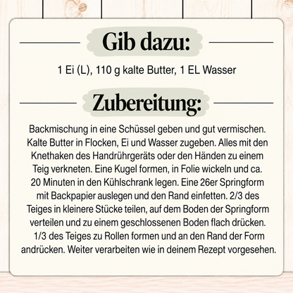 Glutenfreie Backmischung für  Rührteig, Biskuitteig & Mürbeteig