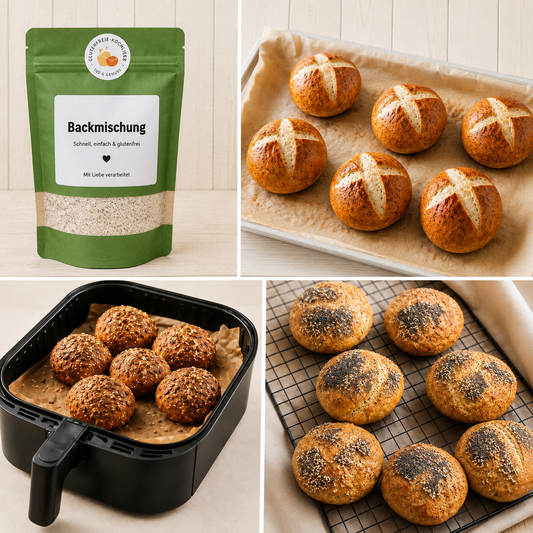 Glutenfreies Brötchen Trio – 3 Backmischungen-Landhaus, Laugen & RuckZuck Brötchen