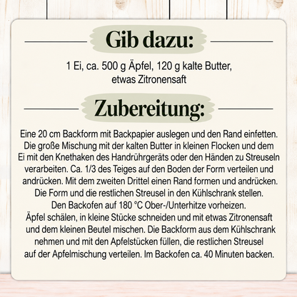 Glutenfreie Backmischung für Apfelkuchen mit Streuseln