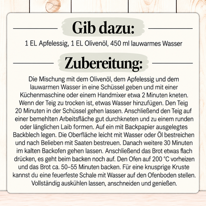 Glutenfreies Brot Probierpaket - 3 Backmischungen -  Landhausbrot, Sonnenbrot & Karottenbrot