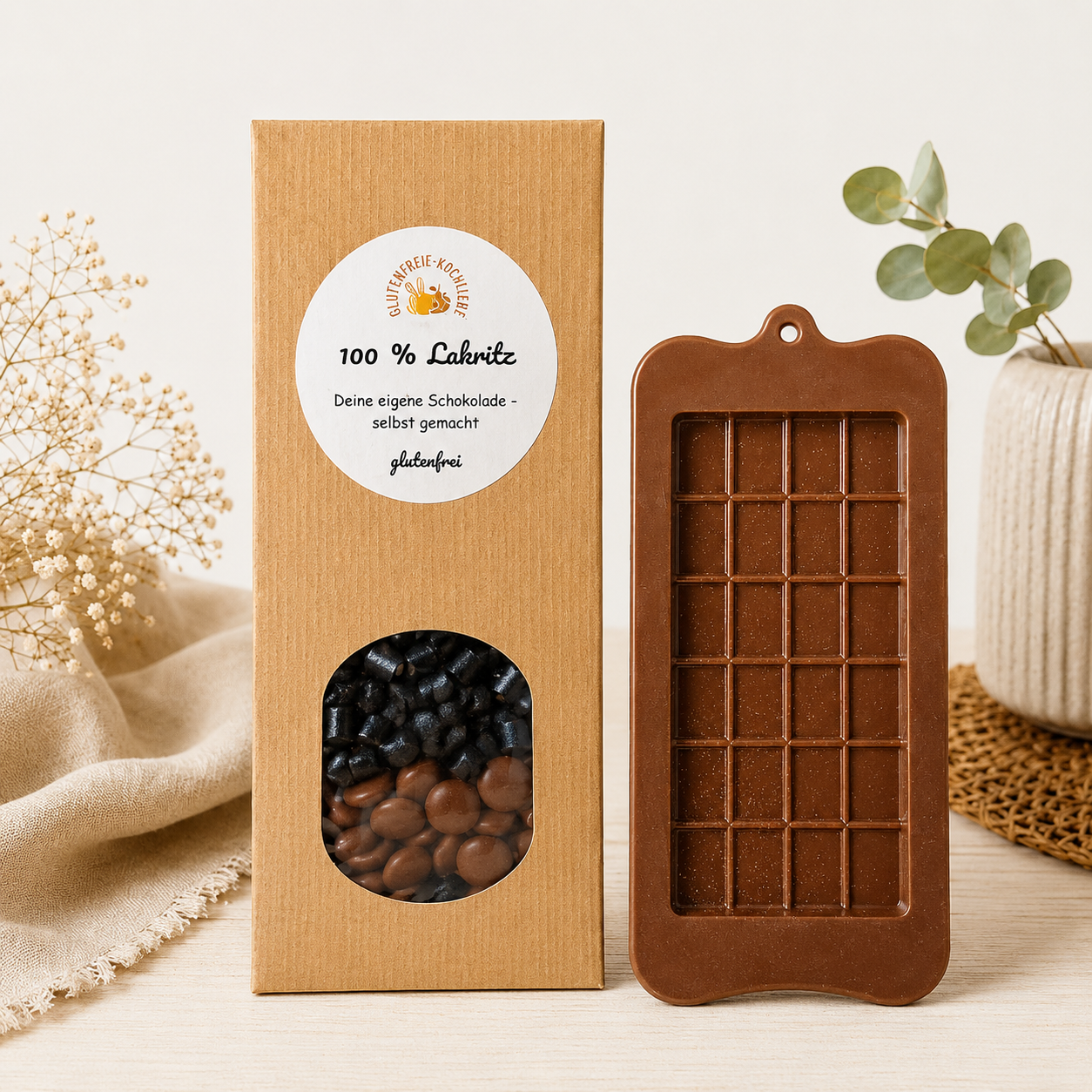 Glutenfreie 100 % Lakritz Schokolade