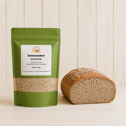 Glutenfreie Backmischung Buchweizenbrot - kräftig, saftig & herrlich unkompliziert