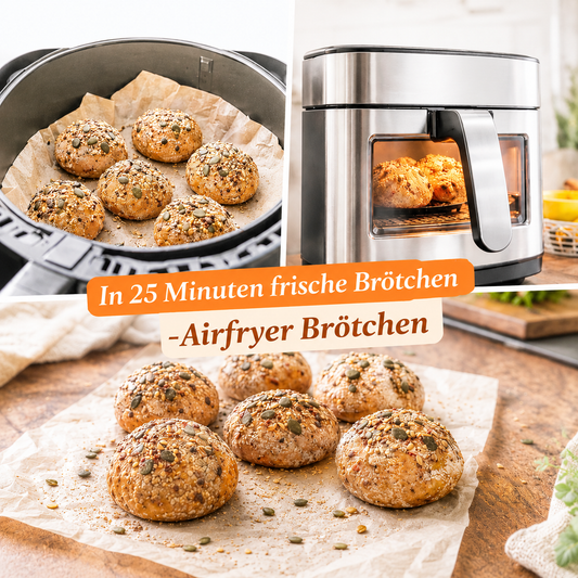 Glutenfreie Airfryer Brötchen Backmischung – in 30 Minuten fertig