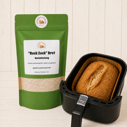 Glutenfreie Backmischung für RuckZuck Brot im Airfryer oder Backofen