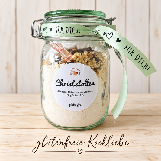 Glutenfreie Christstollen Backmischung - im Glas