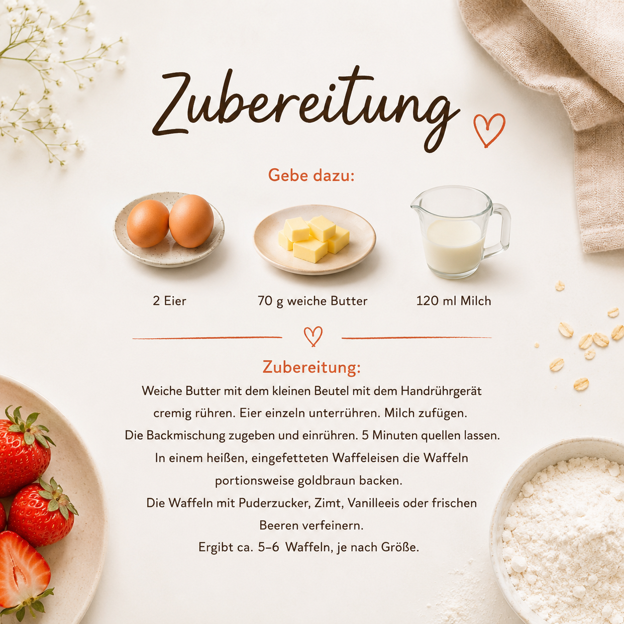 Glutenfreie Waffeln - Backmischung