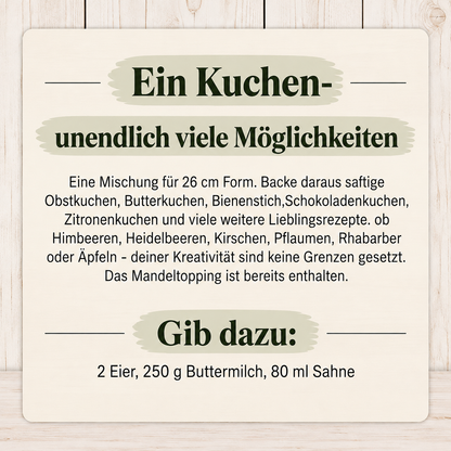 glutenfreie Backmischung  Kuchen - ein Kuchen - 13 verschiedene Kuchen