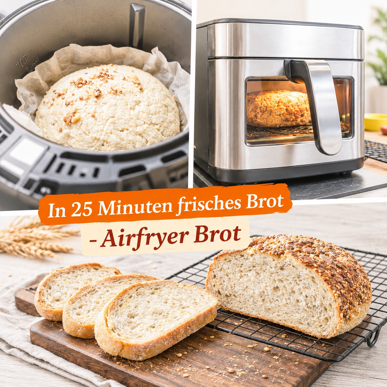 Glutenfreie Airfryer RuckZuck Brot Backmischung – in 25 Minuten fertig
