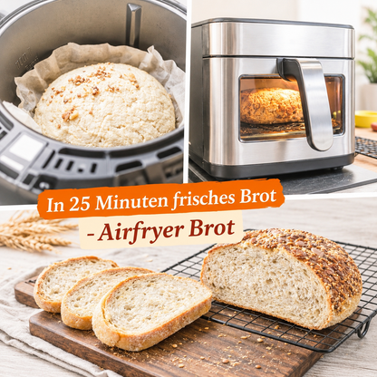 Glutenfreie Airfryer RuckZuck Brot Backmischung – in 25 Minuten fertig
