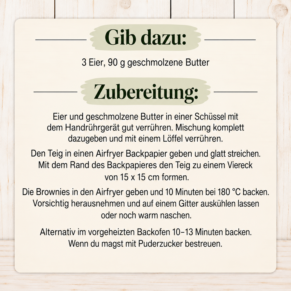 Glutenfreie Backmischung für Brownies im Airfryer oder Backofen