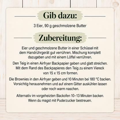 Glutenfreie Backmischung für Brownies im Airfryer oder Backofen