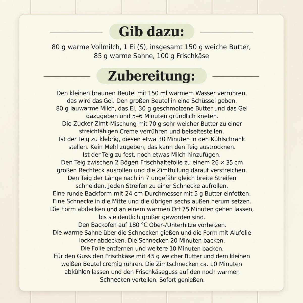glutenfreie Zimtschnecken-Backmischung