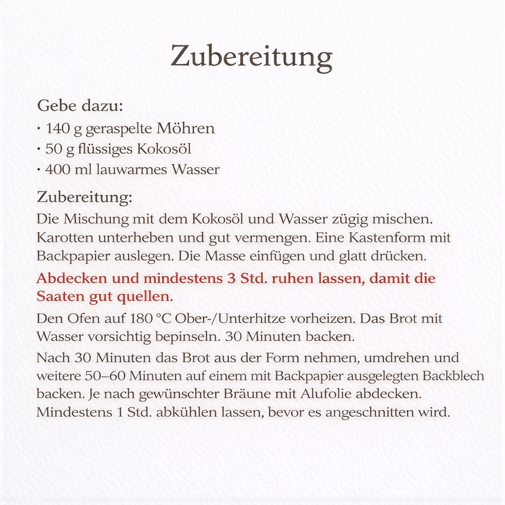 3 x Brot Backmischung  Landhaus, Sonnen- und Karottenbrot