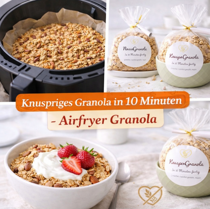 10 Minuten Airfryer Frühstücks-Granola - glutenfreie Mischung