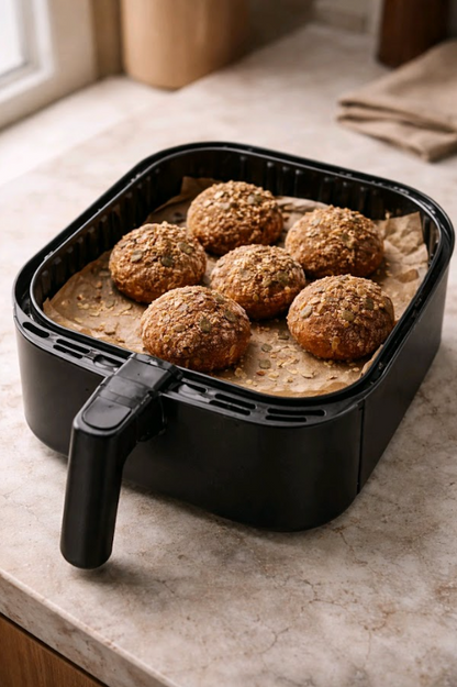 Glutenfreie Backmischung für Brötchen im Airfryer– in 30 Minuten fertig